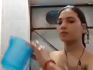Hot desi indian wife taking shower in bathroom